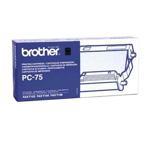 Brother PC75 - Schwarz - Farbbandkassette - für FAX T102, T104, T106 Brother Thermotransferrolle PC-75 Mehrfachkassette inkl. Thermotransferrolle 144 Seiten für FAX-T102, -T104, -T106