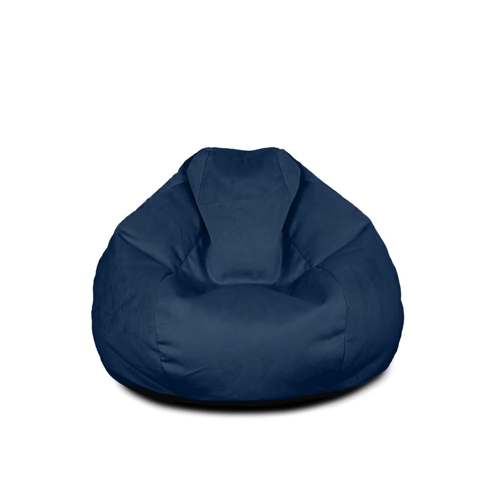 Bags of Beans Velvet Extra Large Pre-Filled Adult Bean Bag Chair - Peacock