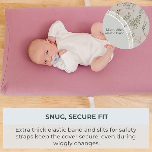 Image of Pobibaby 2 Pack Changing Pad Covers for Girls - Premium Cotton Blend Baby Diaper Changing Table Cover, Soft Breathable Girl Nursery Pad Sheets for Standard Pads 16x32 Newborn Bedding (Blossom)