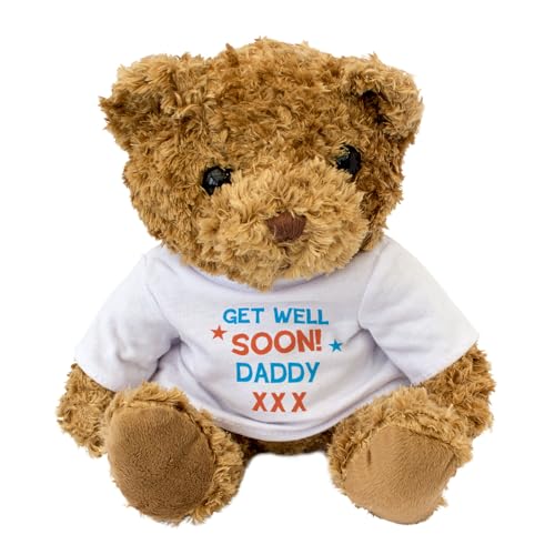 Ours en peluche Get Well Soon Daddy doudou marron malade - 2