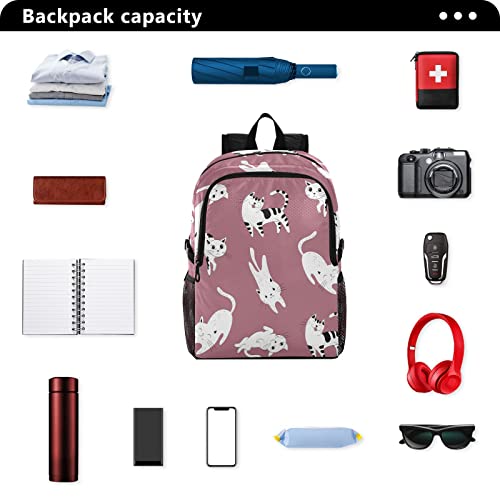 Sac à dos pliable chat violet imperméable pour voyage et école