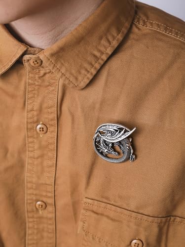 Pin de dragón medieval para look de noche y chaquetas vaqueras 3