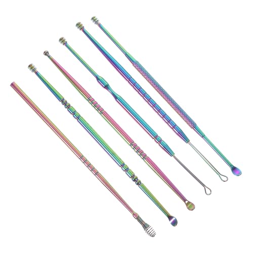SEWOART Earpicks Set 6 Stainless Steel Spiral Tools Family-Friendly Ear Lightweight
