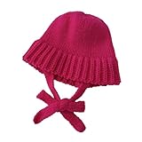 YFAFA Knitted Fisherman Hat for Women Girls Fashion Strap Hat for Skiing Hiking Sweet Girl Windproof Bonnet for Cold Weather