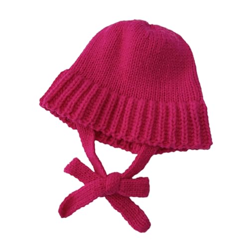 Knitted Fisherman Hat for Women Girls Fashion Strap Hat for Skiing Hiking Sweet Girl Windproof Bonnet for Cold Weather