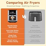 Kitchen Elite Air Fryer Stainless Steel with View Window, XL 8.5QT Large Airfryer, 8-in-1 Digital Control, 400°F Temp Controls, Nonstick Dishwasher-Safe, Space-Saving, Roast, Broil, 1500W