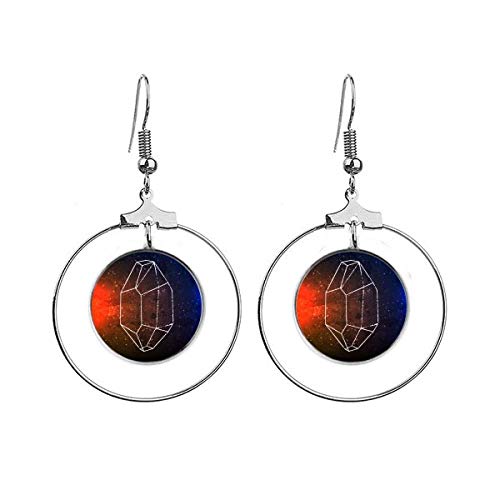 Boucles d'oreilles créoles étoile marron argent pour femme Crystal Universe