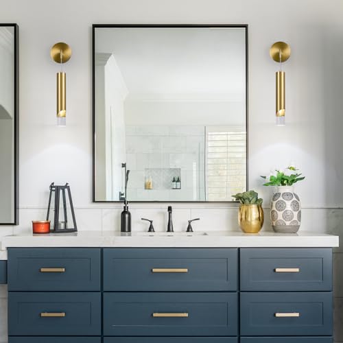 Image of Gold Wall Sconces Set of Two Modern LED Wall Lights Acrylic Wall Lighting Bathroom Vanity Light Fixture Indoor Wall Fixture for Bedroom Bedside Living Room Corridor Hallway