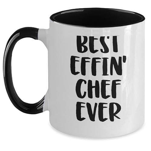 LLGJHW Funny Chef Gifts From Men To Chef, Best Effin' Chef Ever Two Tone Coffee Mug, Gift For Chef At Christmas