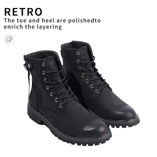 Image of Men's Boots Casual Boots Motorcycle Vintage Zipper Chukka Boots for Men