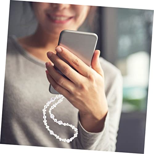 Hemobllo 4 Pçs De Alças Para Celular Cordão Pérola Decoração Pérola Chave Pulseira Decoração Telefon