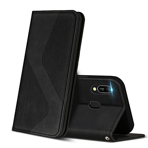 ZONNAVI Cover per Huawei Y6 2019, Flip Custodia Pelle PU con [Slot Cart] [Supporto Stand] [Magnetica], Cover a Libro Portafoglio per Huawei Y6 2019 (Nero)