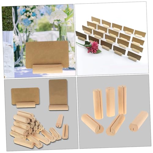 Soporte para tarjetas de visita de madera beige PRETYZOOM de 40 piezas resistente 6