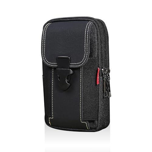 Riñonera Compacta para Hombre, Bolso de Cintura Multifunción Mini para Teléfono Móvil, Camping, Negro, Talla Única, Sencillo