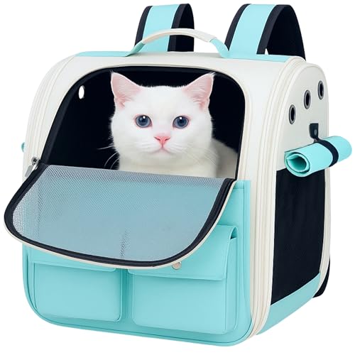 Cat Backpack - Cat Carrier Backpack Pet Carrier Bag Rucksack Back Travel Small Dog Puppy Carriers Collapsible Box Carry Cage Bags For Travel Kitten Cute Walking Bags For Travelling Pet Bag Soft