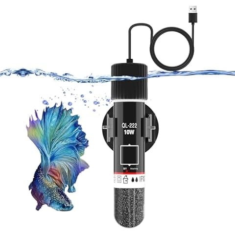 JAHEA Small Aquarium Heater,10W Betta Heater Super Mini Aquarium Heater,Submersible Fish Tank Heater USB Powered Constant Temperature 78℉(26℃) Used for 1-2 Gallon Cover
