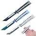 Migliori coltelli a farfalla WANDGU 3 pezzi Butterfly Trainer: coltello a farfalla per esercitare, lama saffilata, pettine a farfalla, in acciaio inox, Balisong Iniziatore Flipping Tricks (nero+)