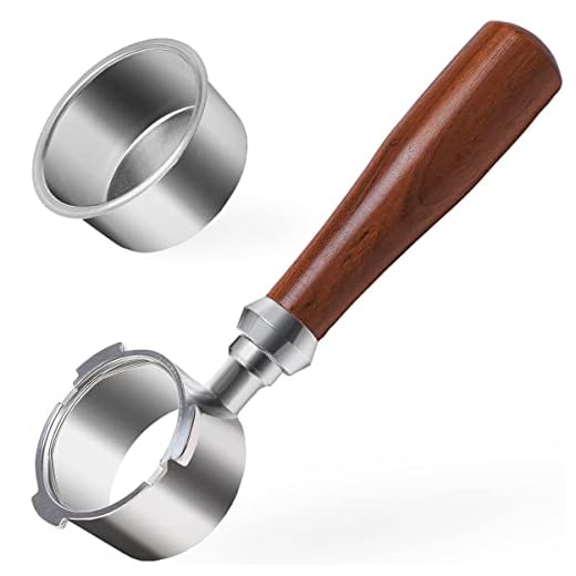 EGNic 51mm Bottomless Portafilter 3 Ears Compatible with Delonghi EC680, EC685, SMEG & EUPA Coffee Machines, Stainless Steel Espresso Naked Portafilter with Filter Basket & Wooden Handle