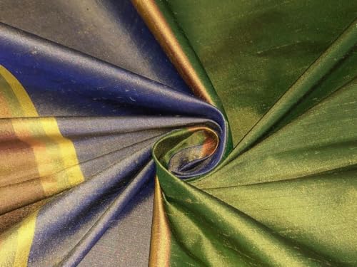 Tissu pure soie Dupioni de luxe à rayures dorées pour haute couture 3m