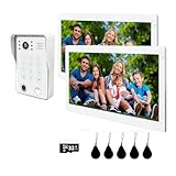 HVSYVVSRL Video-Türsprechanlage Mit Fingerabdrucksensor (5-in-1), Smart-TV-Türsprechanlage (1080p), Touchscreen, WLAN-Überwachungskamera Und Türklingel Zwei Wege Audio(218WS 10INCH2)