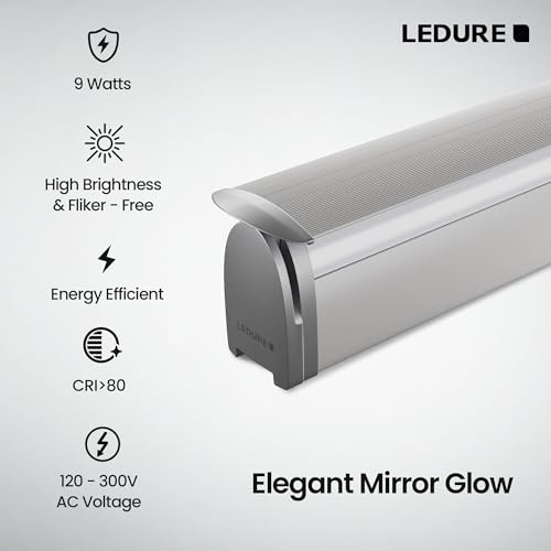 Image of LEDURE Prism 9W LED Mirror Light | 3-in-1 Color Changing Bathroom Vanity Mirror & Picture Wall Light | 2 Year Warranty | Cool White /Warm White /Natural White | Sleek Design | Pack of 20