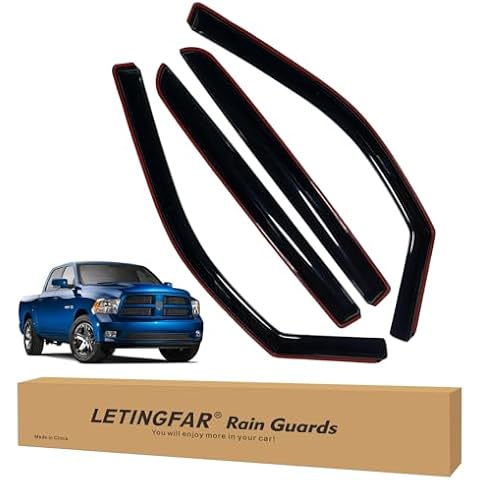 in-Channel Rain Guards for Dodge RAM 1500 2019-2024 Crew Cab, Side Window Deflectors, Window Visors for Dodge RAM 1500,for RAM Car Accessories Cover