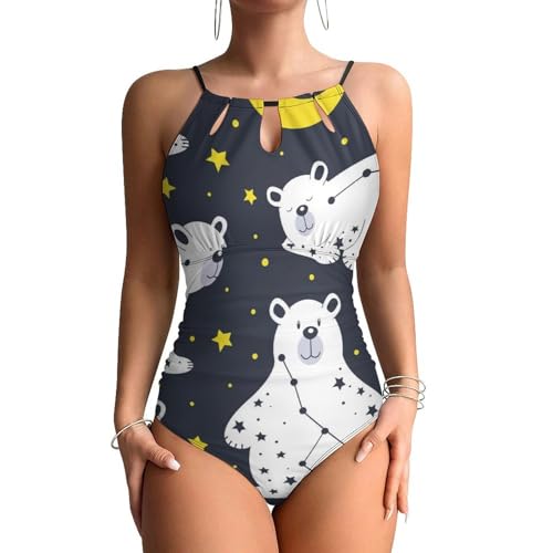 Monokini beachwear ours polaire de la lune étoilée pour vos vacances