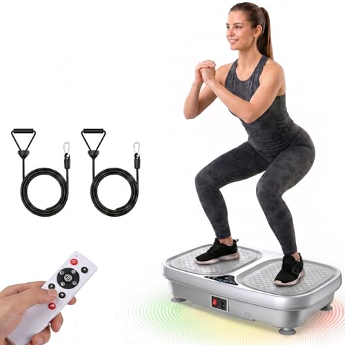 Image of NEWBULIG Vibration Plate, Whole Body Workout, Vibrating Platform with LED Touch Screen & Pull Ropes for Weight Loss & Muscle Toning