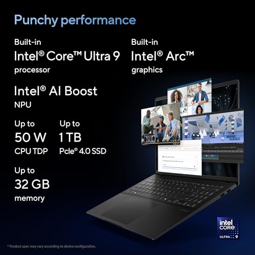 Image of ASUS Vivobook S 16 OLED, Intel Core Ultra 9 185H, Built-in AI, 16.0-inch 3.2K OLED 120Hz,Thin & Light Laptop,Intel Arc(16GB /1TB SSD /Win11 /Office 2021 /Backlit /75WHr /Neutral Black /1.5 Kg),S5606MA-MX952W