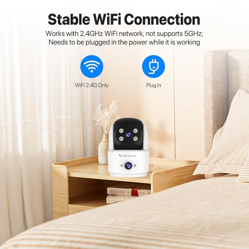 Image of VSTARCAM 2K Dual Camera Indoor Security Cameras, Pet Camera Indoor, Pet /Elderly /Baby Monitor, Color Night Vision, 360 Pan Tilt, Motion Detection, 2-Way Talk, 2.4G WiFi, 24 /7 SD Card Storage