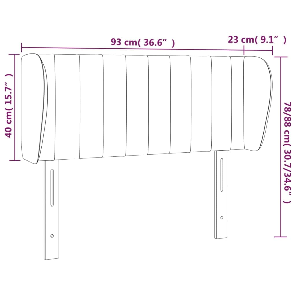 Cabecero de cama con orejas, color crema, 93 x 23 x (78/88) cm, altura ajustable, patas de madera, para dormitorio, apartamento, funda transpirable, cabecero tapizado moderno