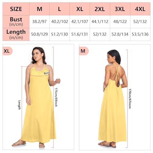 Robe d'été jaune dos nu chic et décontractée à bretelles spaghetti - 6