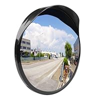Lectorias Ø30cm Verkehrsspiegel für Ausfahrten, Traffic Mirror Zimmer Deko, Konvexspiegel, Convex Spiegel, Sicherheitsspiegel für Einfahrten, Außenspiegel, Panoramaspiegel, Überwachungsspiegel,Schwarz