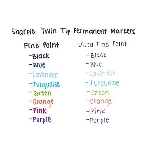 Sharpie Twin Tip Permanent Marke Fine Point Ultra Fine Point Black #TOP3