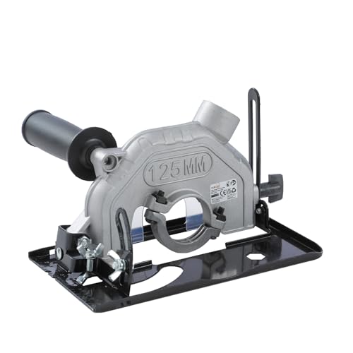 KATSU Tools Soporte para amoladora angular, soporte de aleación de aluminio, base de máquina de corte de 100-125 mm, ajustable a 45°, manguera de vacío y bolsa de polvo incluida 105451