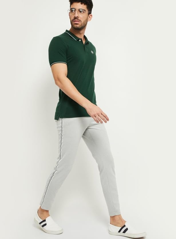Image of Max Men's Polycotton Half Sleeves Regular Fit Solid Polo T-Shirt