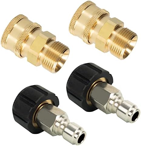 LIULO TOOL 4 Pack Pressure Washer Adapter Set, Quick Connect Kit, Metric M22 14mm Female to 3/8" Quick Connect Kit, 5000 PSI