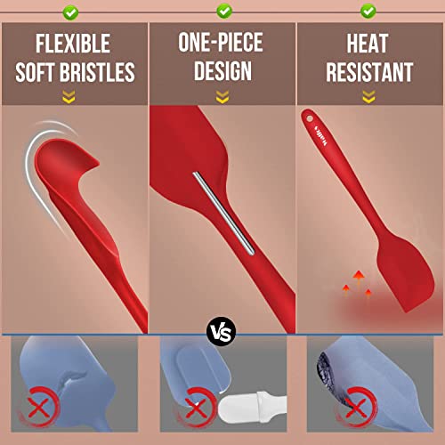 image for Walfos Silicone Spatula Set of 4(600°F）,Heat Resistant Kitchen Sili