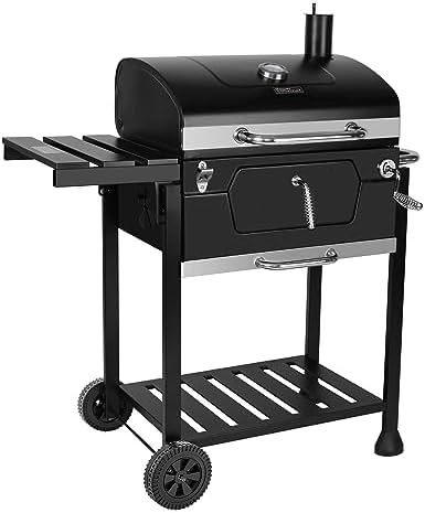 Barbecue à charbon rond, bbq mobile barbecue grill portable de jardin