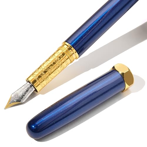 Image of Ferris Wheel Press , Bijou Fountain Pen, Blue Revelry, Double Gold Plated, Sapphire Lacquer Finish, Two-Tone Steel Nib, Fine Nib