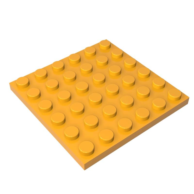 3958 Foundation Plate Plate 6x6 10 Pieces GDS-523 Compatible with Lego Building Blocks Color:Bright Light Orange