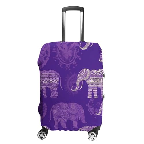 Purple Elephant Luggage Cover Tsa Approved Suitcase Covers for Luggage Elastic Washable Suit Case Covers Anti-Scratch Travel Luggages Sleeve Suitcase Protector Fits 19-30 Inch Case(XL)