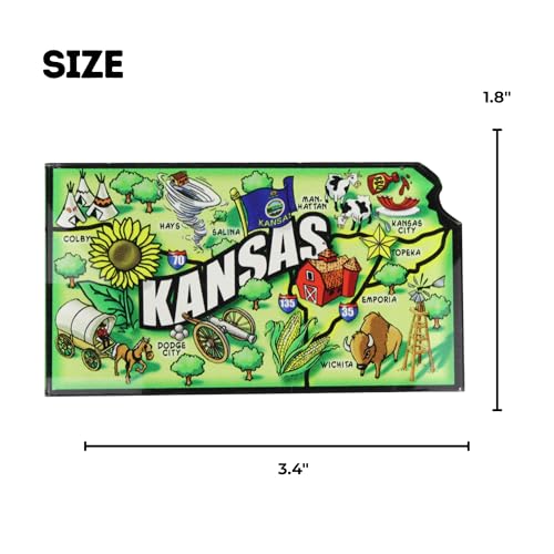 Imán acrílico rectangular Kansas State 3.4 x 1.8 pulgadas miniatura 2