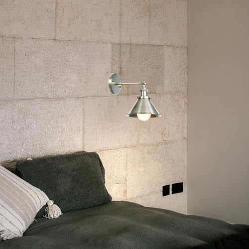 Image of Kiven Battery Operated Wall Sconces Set of 2,Vintage Wall Lights with Rechargeable Bulb, Dimmable Wall Lighting Fixtures for Painting Bedside Vanity Desk, Bronze Finish