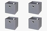 LIEFERUMFANG: 4 x Faltbox in der Farbe GRAU ANTHRAZIT / 100% Kallax Regal kompatibel / L x B x H: 32 x 32 x 32 cm