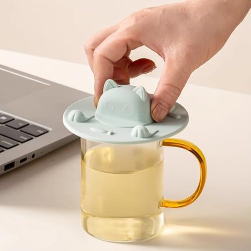 Couvercle de tasse en silicone chat étanche pour mug en céramique - 4