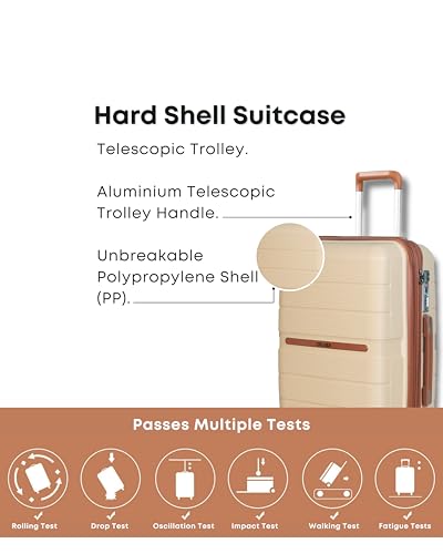 Image of CRUISE Sandy Coco 20 Inch Travel Trolley Bag Set (Small) | Hard Shell Expandable Suitcases with Spinner Wheels | Cabin & Check-in Lightweight Luggage Bags (Set of 1)