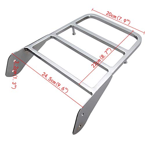 Mingting Chrome Sissy Bar Luggage Rack Bracket Compatible with Yamaha VStar 400 V Star 650 V-Star 1100 Classic XVS Dragstar XVS 1100 (2000-2011) - Thumbnail 5