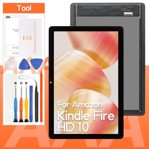 THIRDPOLE for Amazon Kindle Fire HD 10 11th Gen 2021 Screen Replacement,for Amazon Kindle Fire HD 10 Plus 11th Gen 2021 T76N2B LCD Display Touch Screen Digitizer Full Assembly,with Tools