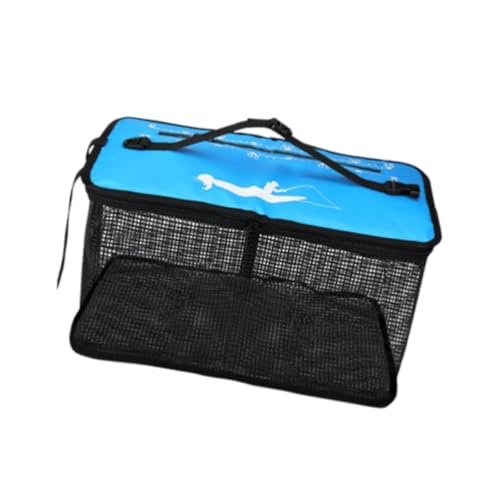 Dynwave Gaiola de peixes e balde com rede para pesca, Azul 46x27x26cm